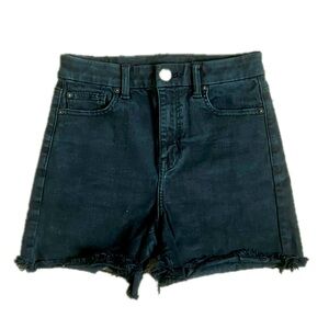 NWOT! American Eagle Outfitters Black High-Waisted Jean Shorts with Frayed Hem